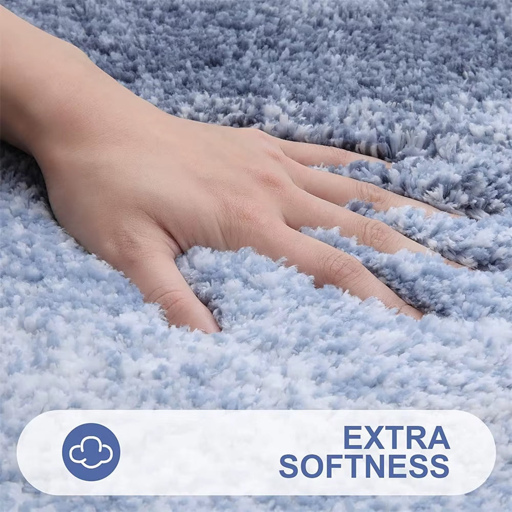 Olanly Luxury Bath Mat U-Shaped Bathroom Rugs Extra Soft Absorbent Microfiber Foot Mat Non-Slip Plush Toilet Rugs Shower Carpet
