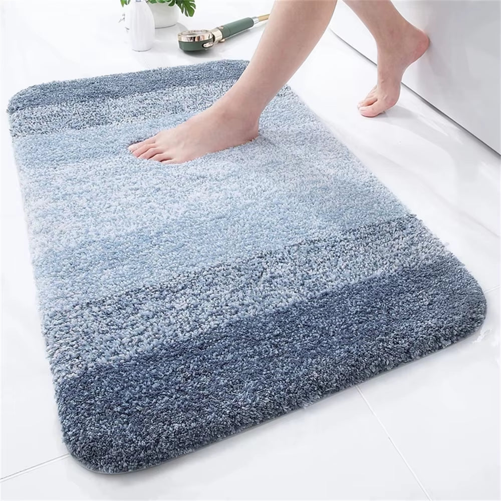 Olanly Luxury Bath Mat U-Shaped Bathroom Rugs Extra Soft Absorbent Microfiber Foot Mat Non-Slip Plush Toilet Rugs Shower Carpet