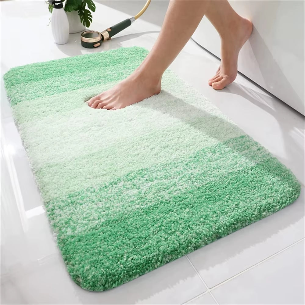 Olanly Luxury Bath Mat U-Shaped Bathroom Rugs Extra Soft Absorbent Microfiber Foot Mat Non-Slip Plush Toilet Rugs Shower Carpet